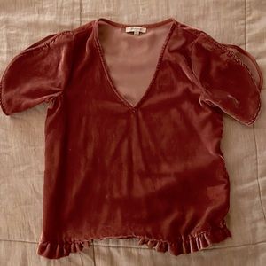 Madewell velour top, XXS.